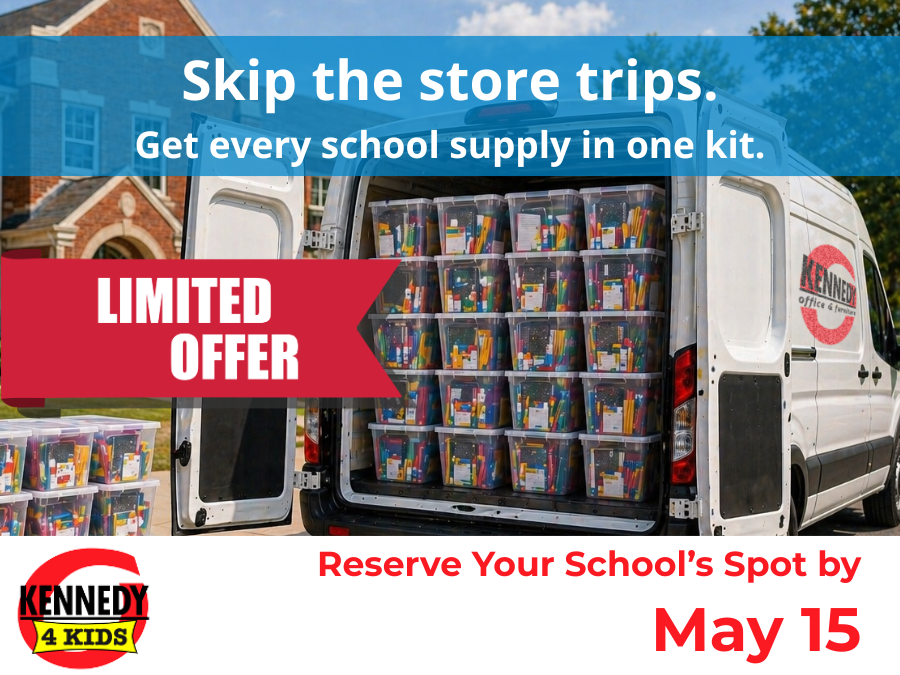 Kennedy for Kids school supply kits campaign banner